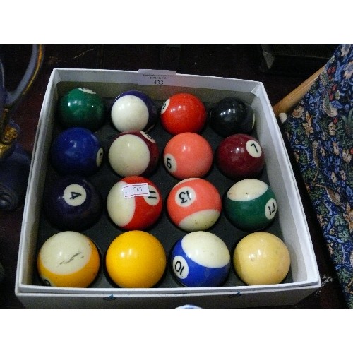 433 - SET OF BOXED POOL BALLS