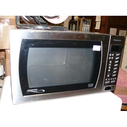 505 - PANASONIC MICROWAVE IN BRUSHED STAINLESS STEEL FINISH