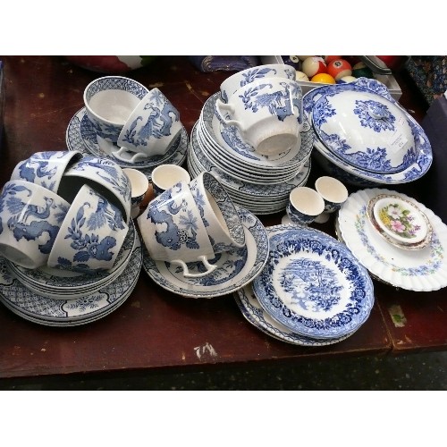 434 - Wood & Sons Blue & White part teaset in 