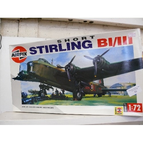 93 - AN AIRFIX MODEL KIT OF A SHORT STIRLING BI/III 1:72 SCALE IN ORIGINAL BOX, APPEARS COMPLETE.