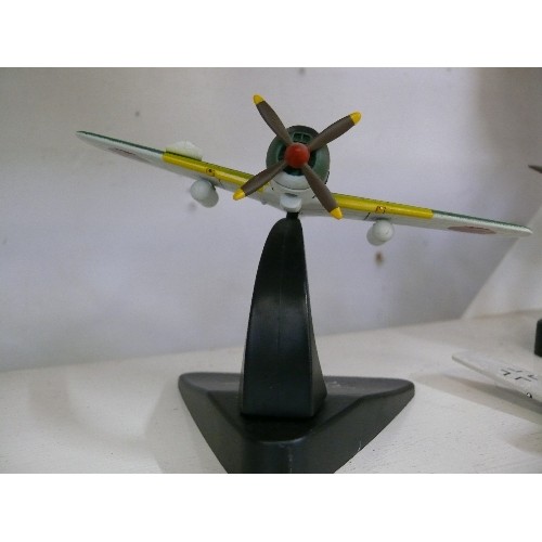 96 - FOUR METAL MODELS OF AEROPLANES, TWO WITH STANDS.