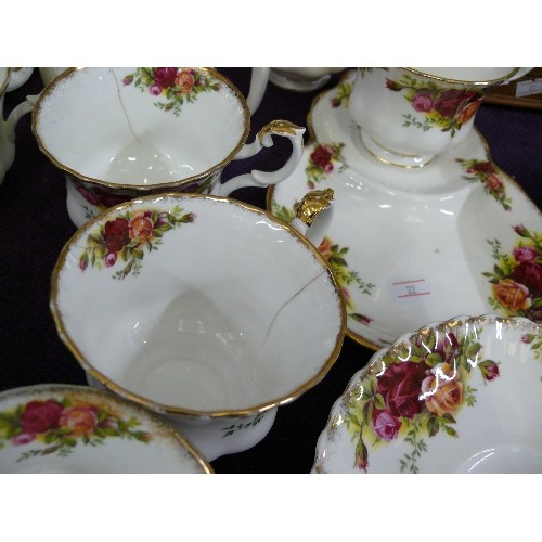 108 - A VERY LARGE QUANTITY OF ROYAL ALBERT OLD COUNTRY ROSES CHINA TO INCLUDE TEAPOT, COFFEE POT,  TEACUP... 