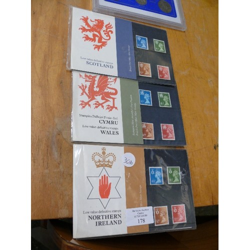 178 - A GREAT BRITAIN 1921 PROOF SET PLUS A STAMP ALBUM WITH VARIOUS STAMPS AND WALES, SCOTLAND AND NORTHE... 