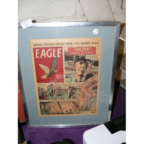 187 - A FRAMED AND GLAZED COPY OF A PAGE FROM EAGLE MAGAZINE 14TH MARCH 1959.