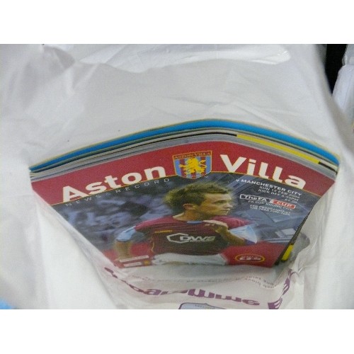 195 - A SELECTION OF ASTON VILLA FOOTBALL PROGRAMMES AND RELATED ITEMS