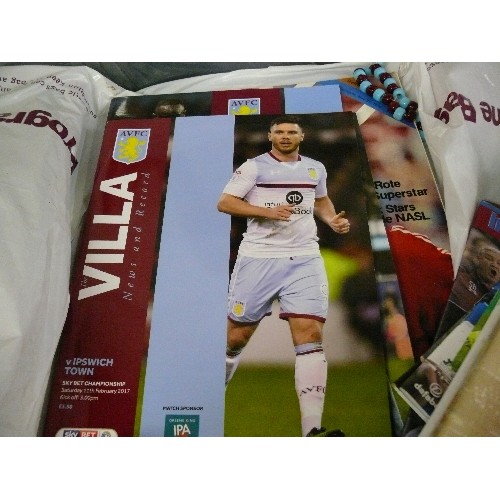 195 - A SELECTION OF ASTON VILLA FOOTBALL PROGRAMMES AND RELATED ITEMS