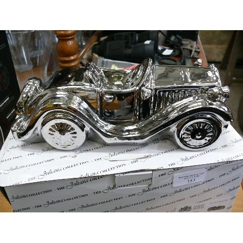 353 - A BRAND NEW SILVER COLOURED CAR ORNAMENT BY JULIANA COLLECTION