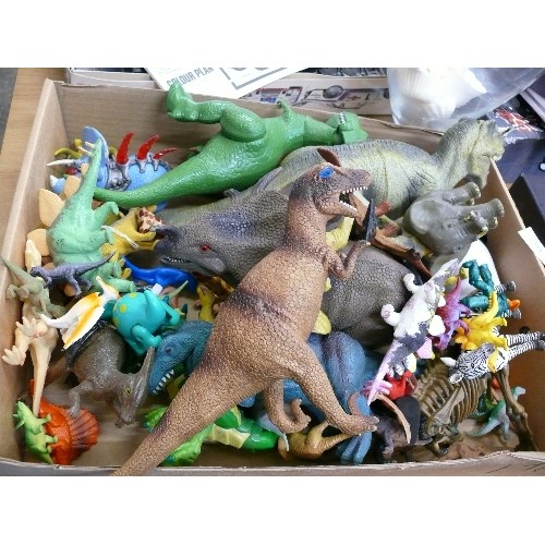 364 - LARGE BOX OF VARIOUS GOOD QUALITY TOY DINOSAURS AND OTHER ANIMALS