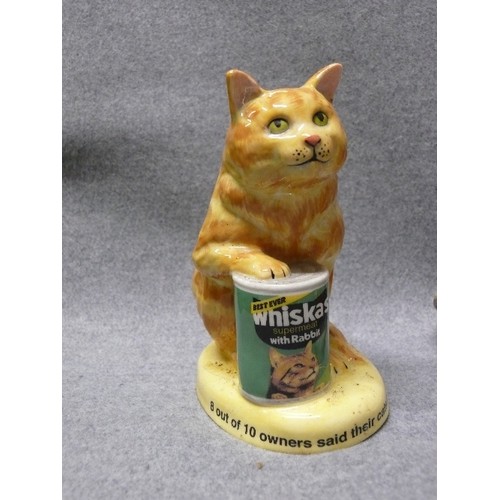 1 - ROYAL DOULTON WHISKAS CAT 'GINGER' PLUS ROYAL DOULTON WHISKAS CAT 'SILVER TABBY', 14cm IN HEIGHT.