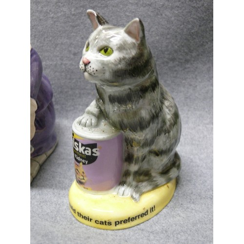 1 - ROYAL DOULTON WHISKAS CAT 'GINGER' PLUS ROYAL DOULTON WHISKAS CAT 'SILVER TABBY', 14cm IN HEIGHT.