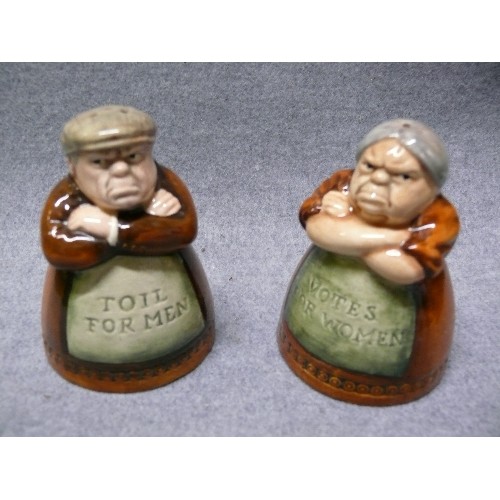 7 - ROYAL DOULTON 'VOTES FOR WOMEN' AND 'TOIL FOR MEN' CRUET SET