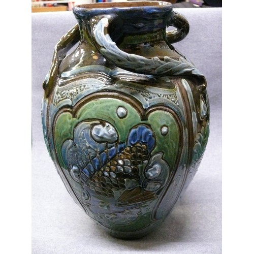 A LARGE CHARLES BRANNAM POTTERY VASE