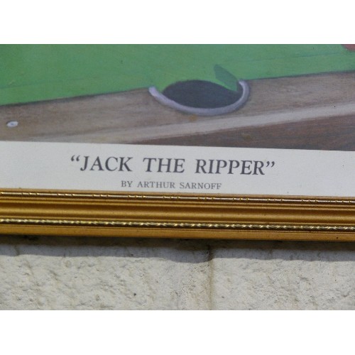 197A - 'SNOOKER ROOM' PRINTS INCLUDING 'JACK THE RIPPER' AND 'FEEDING THE KITTY' BY ARTHUR SARNOFF.