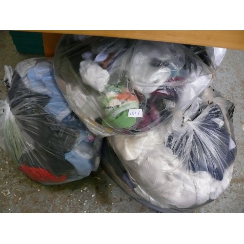 282J - 3 BAGS OF HOUSEHOLD LINEN AND MOSTLY LADIES CLOTHES - GOOD QUALITY & CLEAN ITEMS.