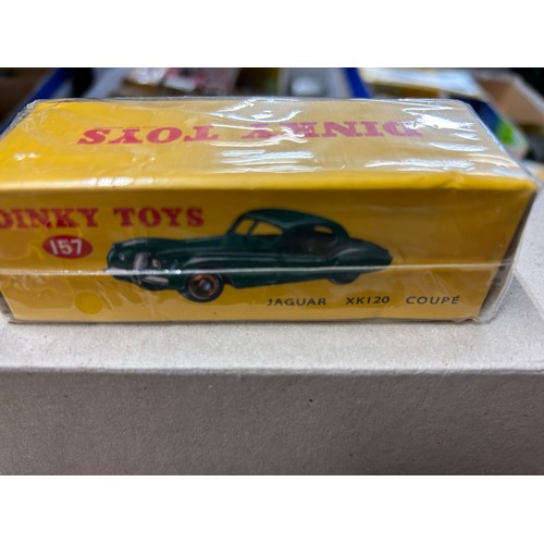 209 - A BOX OF COLLECTORS VEHICLES TO INCLUDE NEW BOXED DINKY CARS, REVELL TANK MODEL, FURTHER DINKY CARS ... 