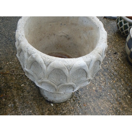 503 - LARGE PAIR OF ACORN STYLE URNS