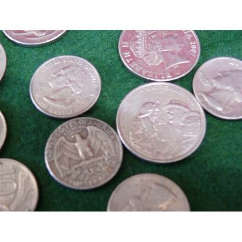 44 - SMALL COLLECTION OF AMERICAN AND AUSTRALIAN COINS.