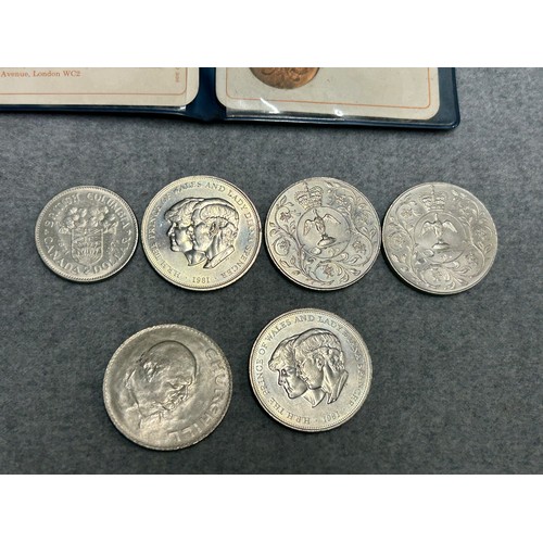 52A - COLLECTION OF COINS INC GEORGE VI 2 SHILLINGS AND SHILLINGS, CHARLES & DIANA CROWNS, CHURCHILL CROWN... 