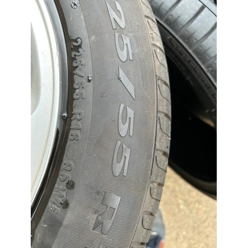 521 - 3 X JAGUAR S TYPE 5 SPOKE ALLOY, 8MM TREAD TYRES SIZE 255-55-R16