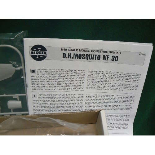 86 - AN AIRFIX MODEL KIT OF D.H. MOSQUITO NF 30, APPEARS COMPLETE, IN A GMC DUKW353 AIRFIX BOX.