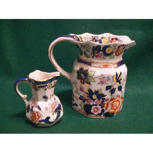 90 - A MASON'S 'MANDARIN' JUG AND A FURTHER, SMALLER MASON'S 'MANDALAY' JUG.