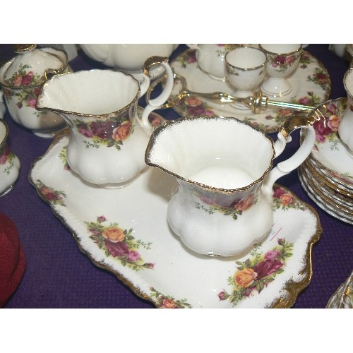 108 - A VERY LARGE QUANTITY OF ROYAL ALBERT OLD COUNTRY ROSES CHINA TO INCLUDE TEAPOT, COFFEE POT,  TEACUP... 