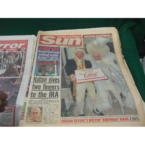 123 - NEWSPAPERS WITH STORIES OF THE DELAYED GRAND NATIONAL FROM 1997