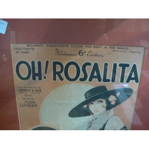 188 - A FRAMED AND GLAZED POSTER ADVERTISING OH! ROSALITA