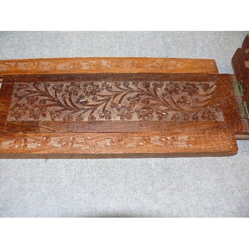 68 - DECORATIVE CARVED HARDWOOD EXTENDING BOOKENDS