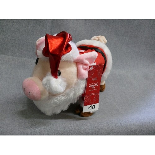 109 - A BRAND NEW BATTERY OPERATED ANIMATED CHRISTMAS PIG