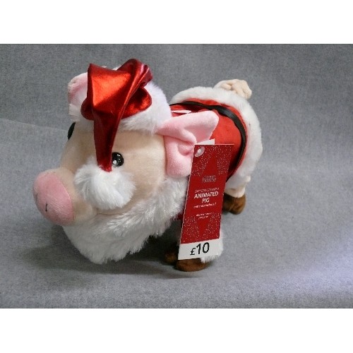 109 - A BRAND NEW BATTERY OPERATED ANIMATED CHRISTMAS PIG