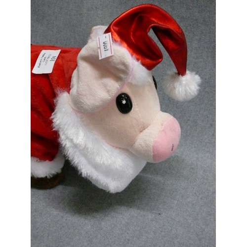 109 - A BRAND NEW BATTERY OPERATED ANIMATED CHRISTMAS PIG