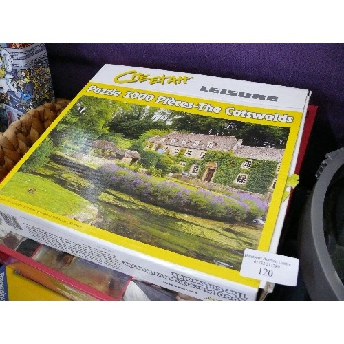 120 - A LARGE SELECTION OF VARIOUS GOOD QUALITY PUZZLES, SOME NEW AND SEALED