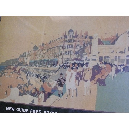 143 - A LARGE FRAMED AND GLAZED LNER POSTER OF WHITLEY  BAY