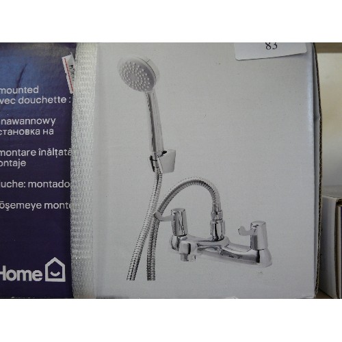 83 - A BRAND NEW BATH AND SHOWER MIXER TAP AND A PAIR OF BRAND NEW BASIN TAPS BOTH BY NETLEY PLUS A BRAND... 