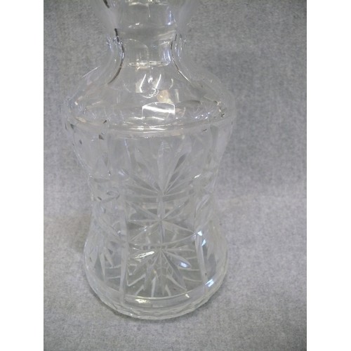 88 - A VERY NICE LARGE CUT GLASS DECANTER