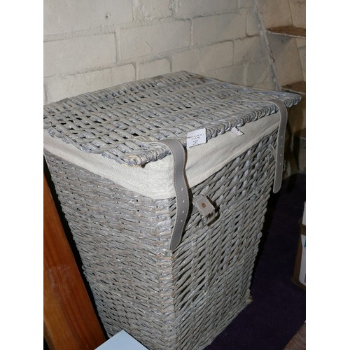 237 - A WICKER LAUNDRY BASKET PLUS A SMALL WICKER BASKET