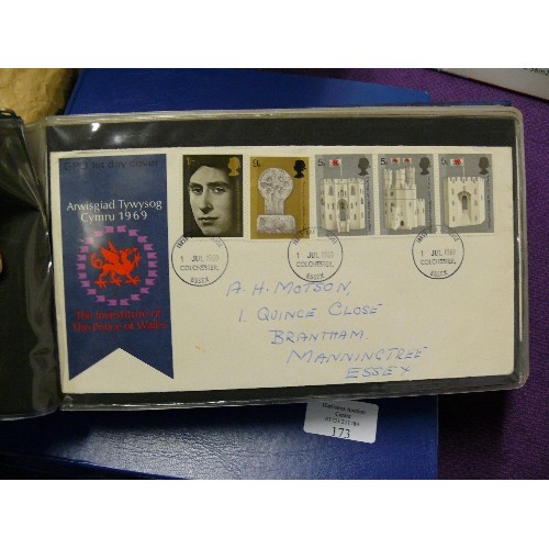 173 - A LARGE COLLECTION OF VARIOUS FIRST DAY COVERS, CONTAINED IN 3 ALBUMS  PLUS EXTRAS