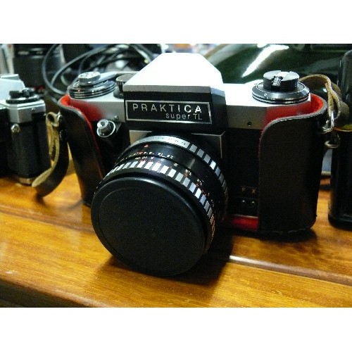 161 - 2 X PRAKTICA CAMERAS, A SUPER TL WITH MEYER OPTIC 50mm LENS IN CASE AND A SUPER TL 2 WITH PENTACON 5... 