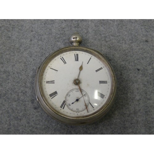 14 - A SOLID SILVER POCKET WATCH BY The Lancashire Watch Co Ltd (Thomas Peter Hewitt) DATE 1899.