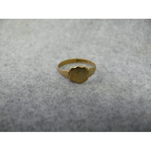 29 - A 9CT GOLD SMALL SIGNET RING SIZE I WEIGHT 1.15 GR