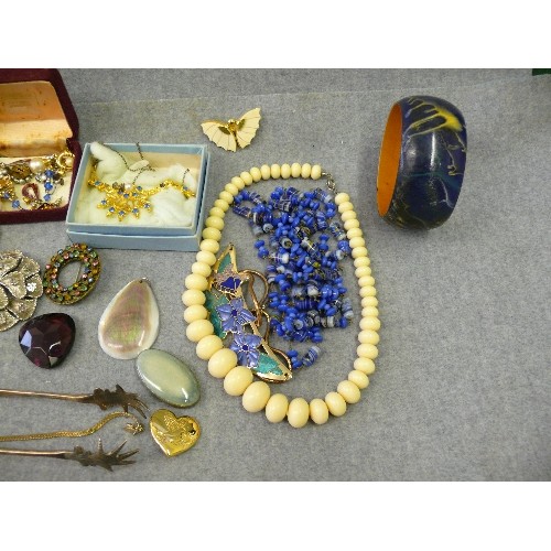 48 - A BOX OF FASHION COSTUME JEWELLERY, REALLY NICE PIECES WELL WORTH A LOOK.