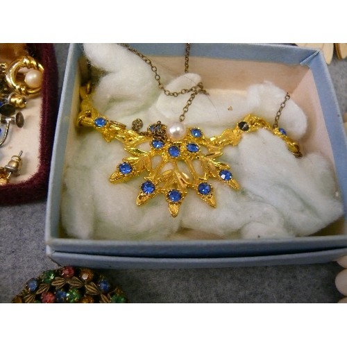 48 - A BOX OF FASHION COSTUME JEWELLERY, REALLY NICE PIECES WELL WORTH A LOOK.