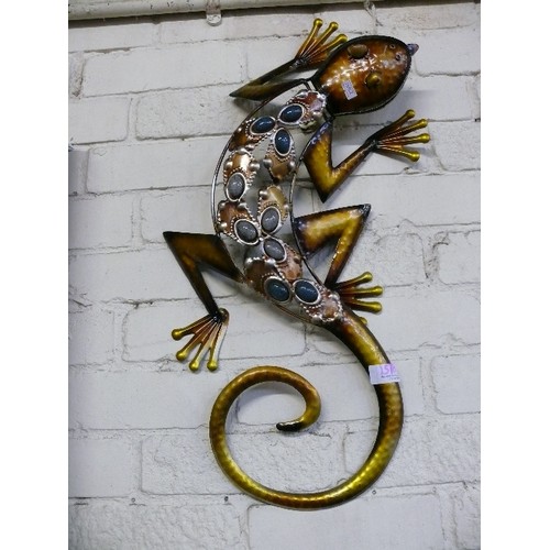 151A - TWO DECORATIVE METAL LIZARD WALL HANGINGS