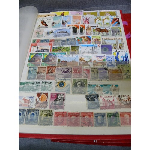 57 - 4 WELL FILLED STOCK BOOKS  OF STAMPS INCLUDING GEORGE V EARLY BRITISH, CEYLON, RHODESIA - MANY HUNDR... 