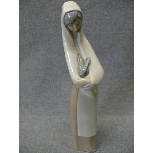 5 - NAO FIGURE GIRL WITH RABBIT Retired Figurine