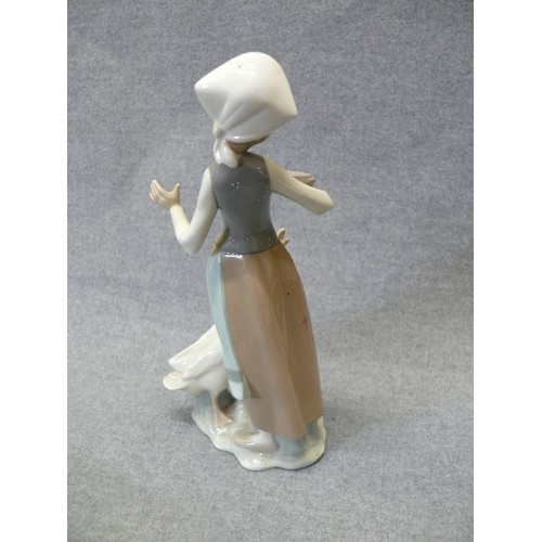 6 - Vintage LLADRO #1052 Porcelain GIRL FEEDING GOOSE - Gloss Finish - Retired 1970