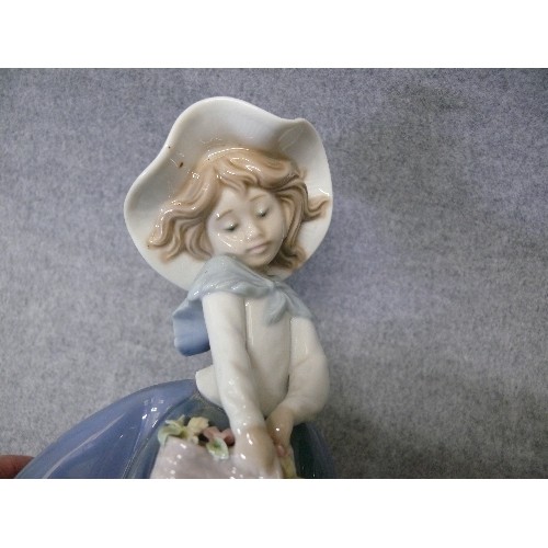 7 - Lladro No5222 PRETTY PICKINGS Girl With Basket of Flowers Gloss Figurine RETIRED