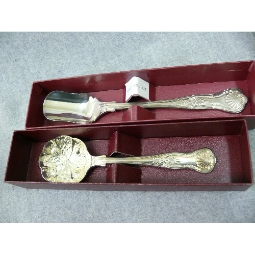 11 - COLLECTION OF FINE SILVER SERVICE  S/P CUTLERY FISH SERVING SET A STILTON CHEESE SPOON, FRUIT SPOON.