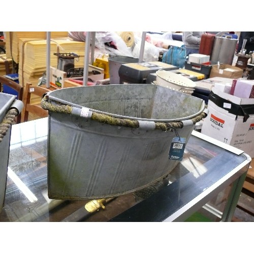 111 - TWO GALVANISED BOAT PLANTERS BY PARLANE